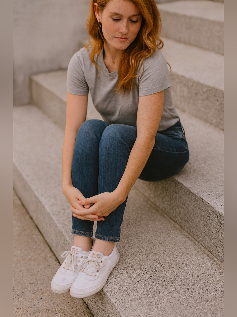 Bobs White Canvas Sneakers with Rose Gold Eyelets